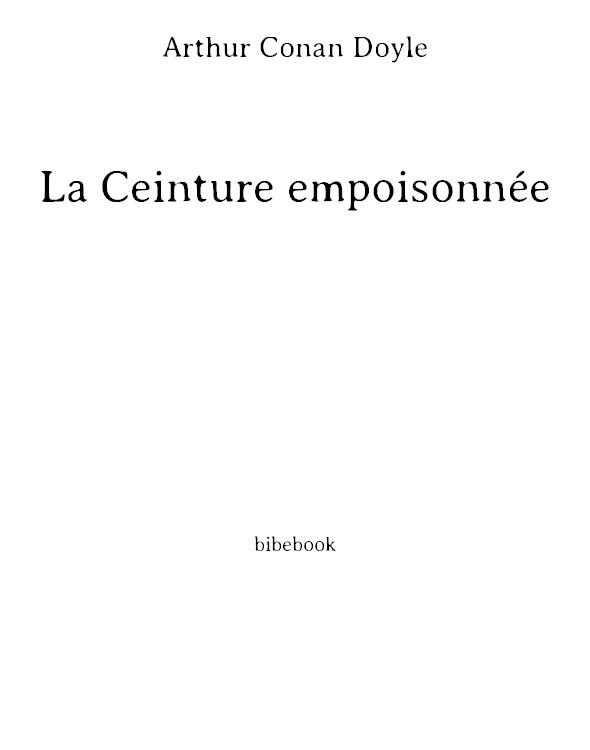 La Ceinture empoisonnée