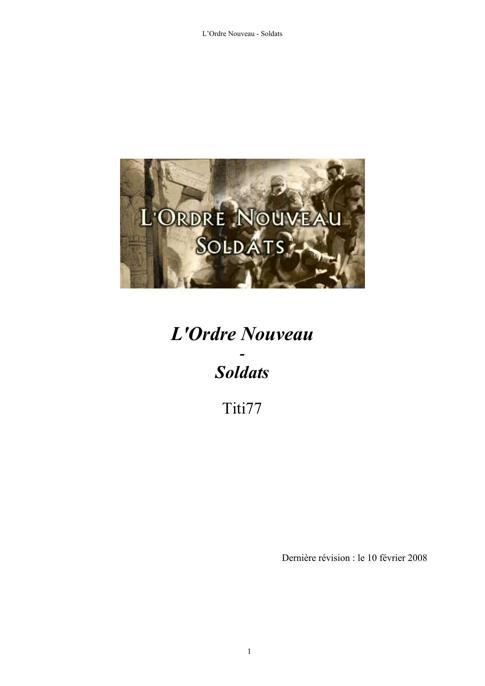 l'ordre nouveau - soldats