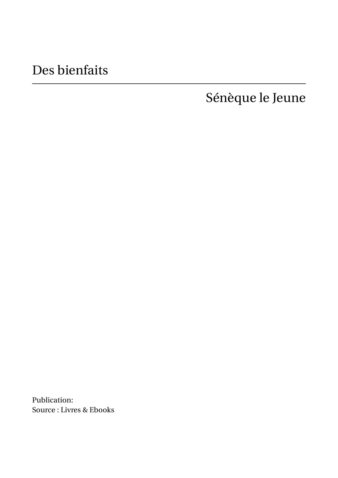 Des bienfaits