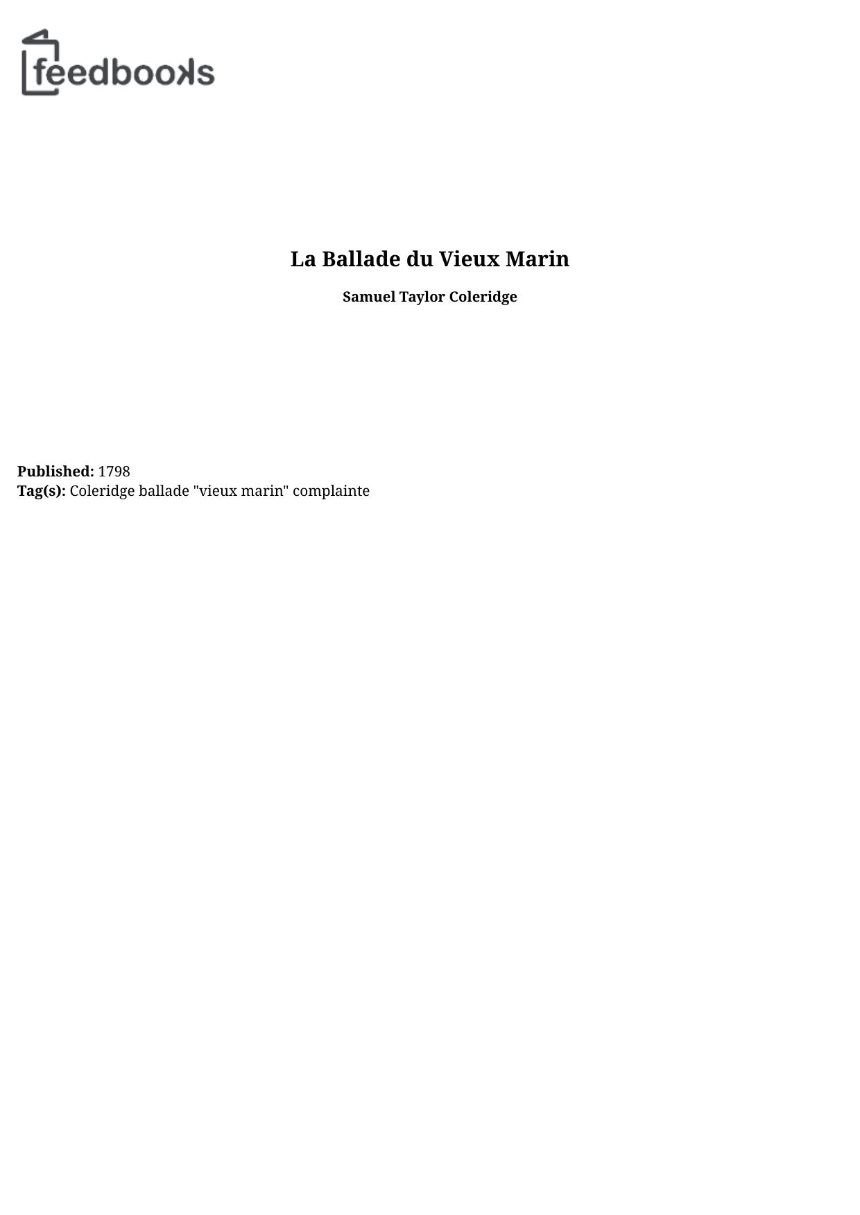 La Ballade du Vieux Marin