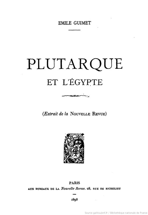 Plutarque et l'Égypte