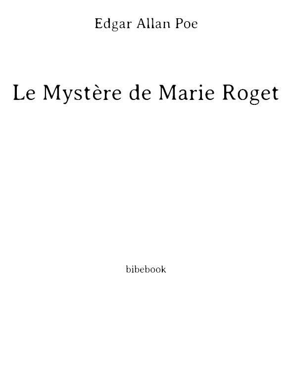 Le Mystère de Marie Roget