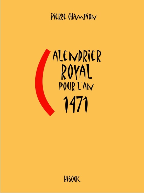 Calendrier royal pour l'année 1471