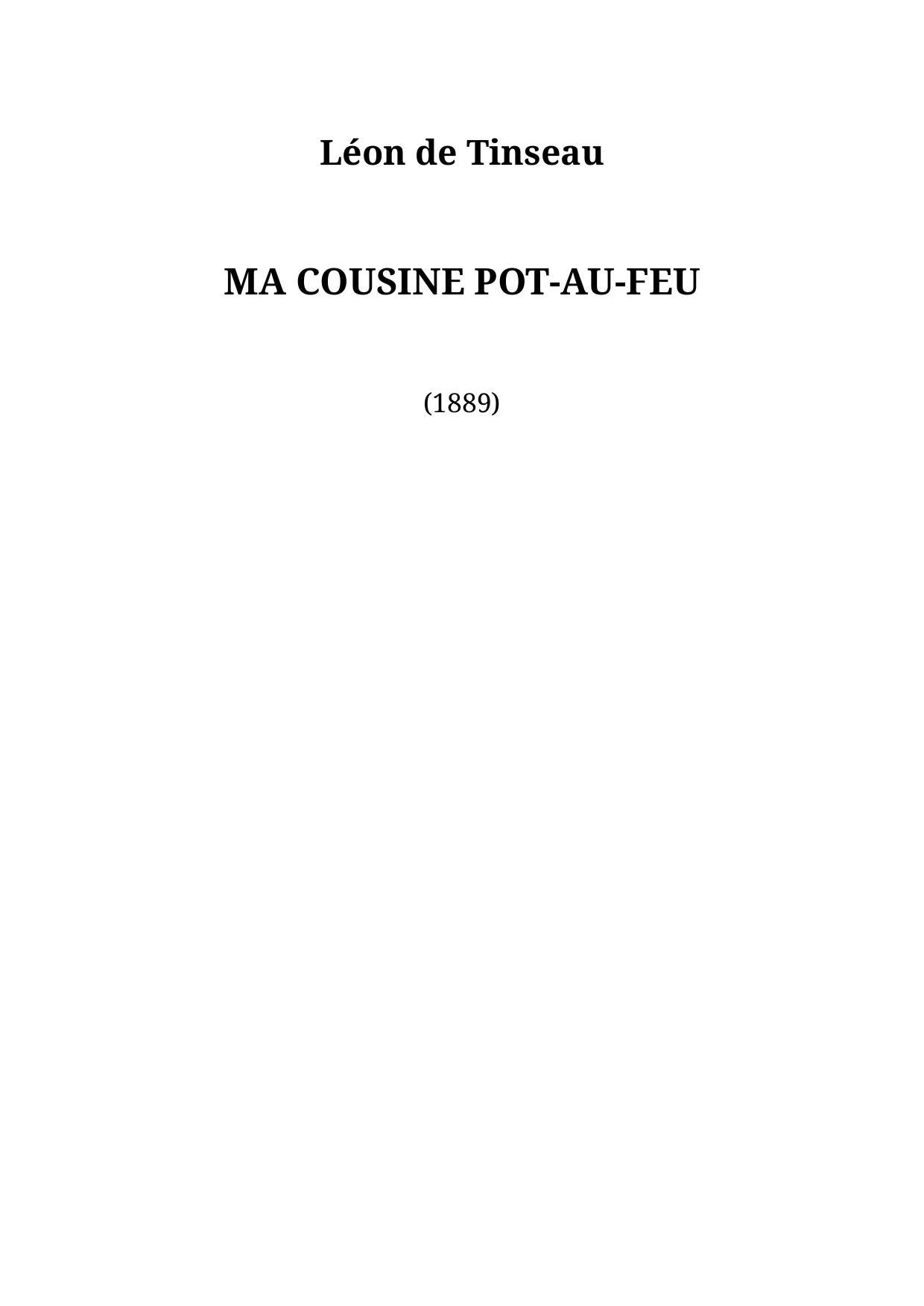 MA COUSINE POT-AU-FEU