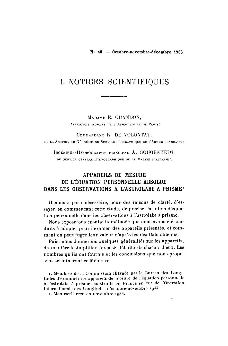 Appareils de Mesure de L&#x2019;&#x00E9;quation Personnelle Absolue dans les Observations A L&#x2019;astrolabe A Prisme