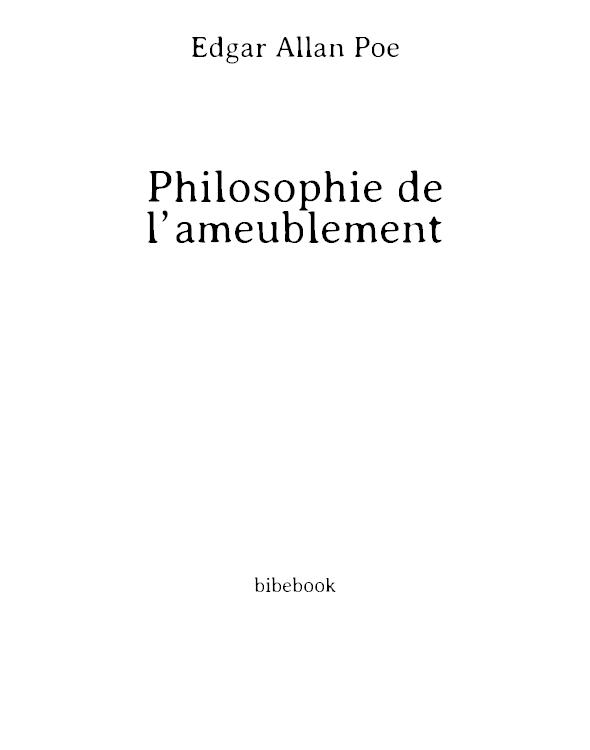 Philosophie de l’ameublement