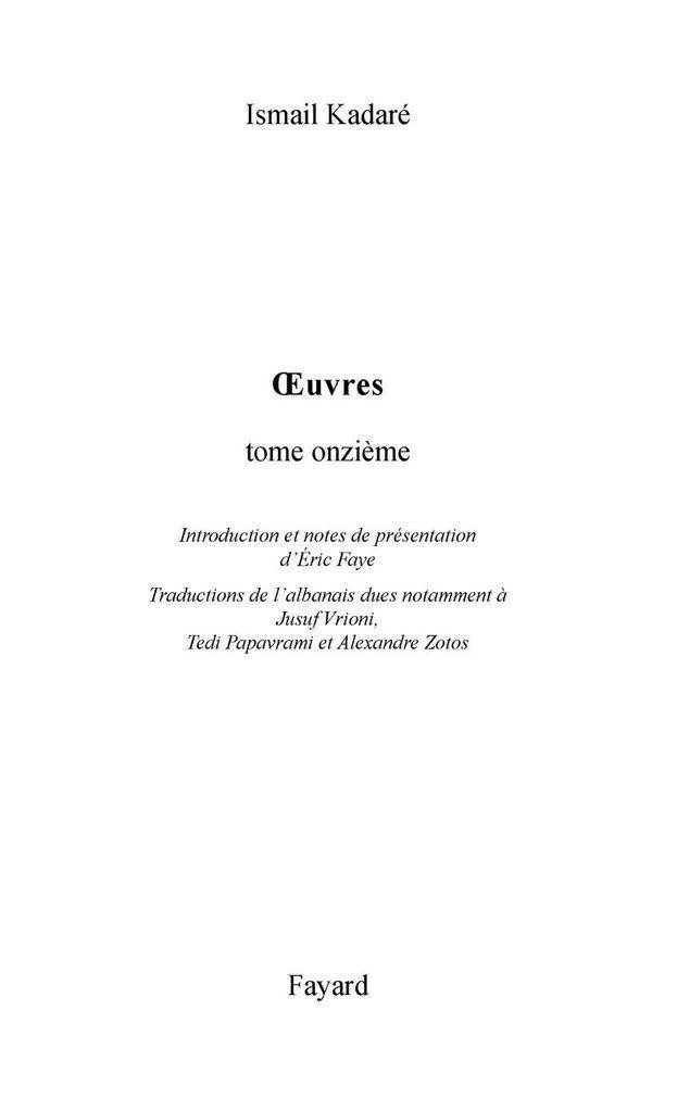 Oeuvres complètes, tome 11 (Littérature étrangère) (French Edition)