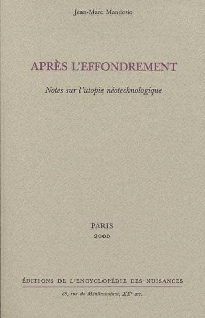 Notes sur l'utopie néotechnologique