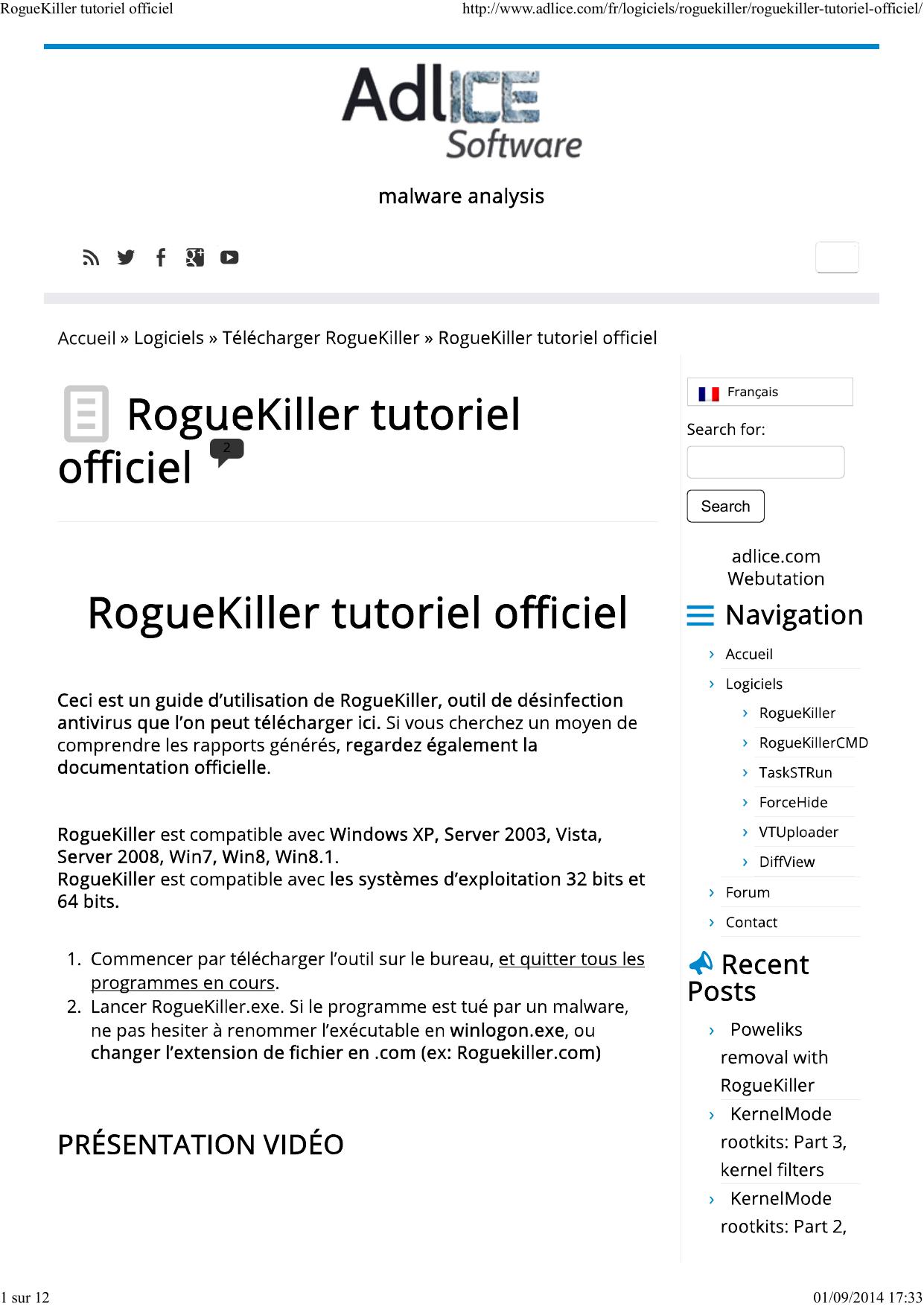 RogueKiller tutoriel officiel