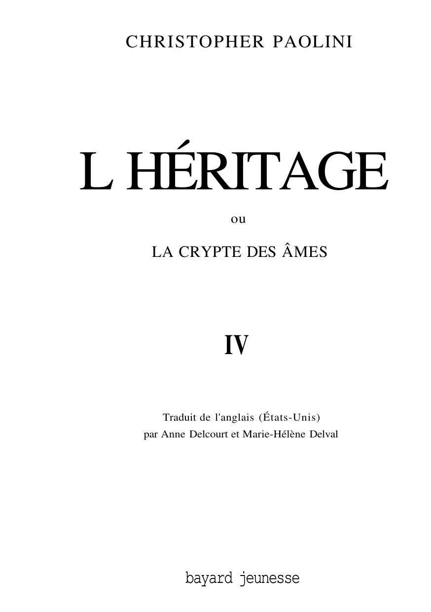 Christopher Paolini-L'Heritage Tome 4-L' -