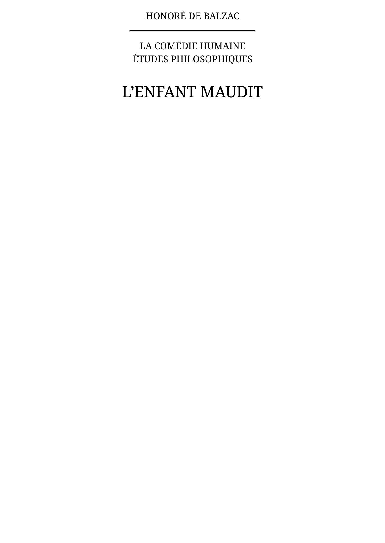 L’enfant maudit