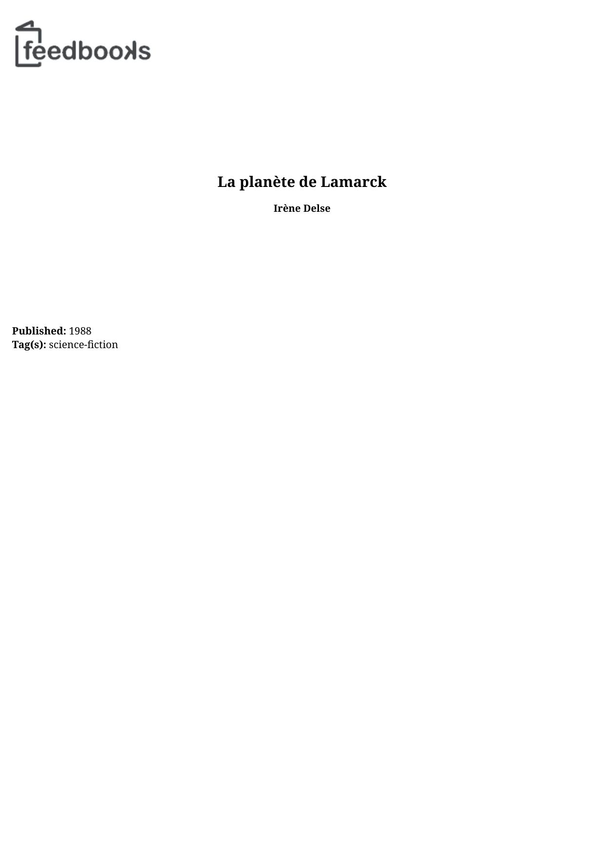 La planète de Lamarck