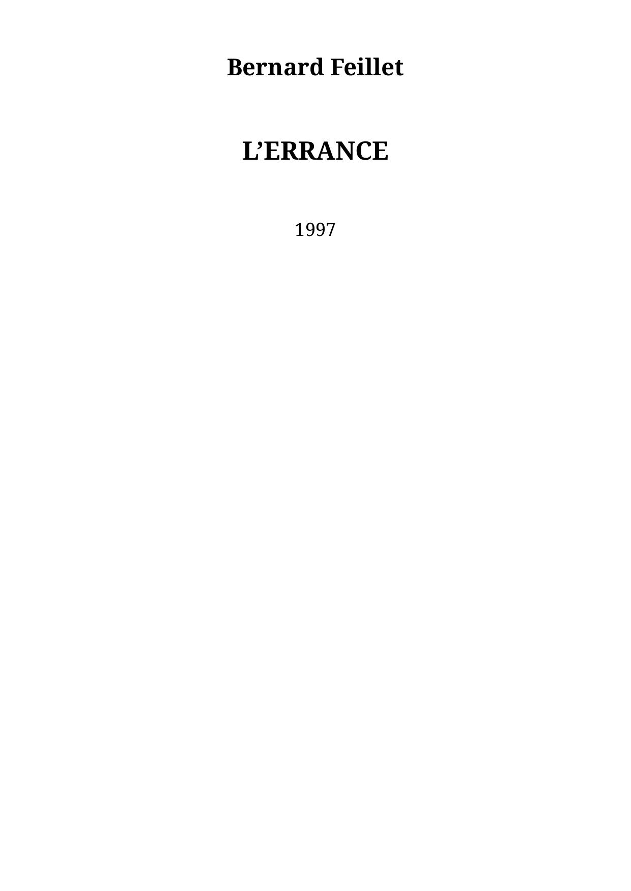 L’ERRANCE