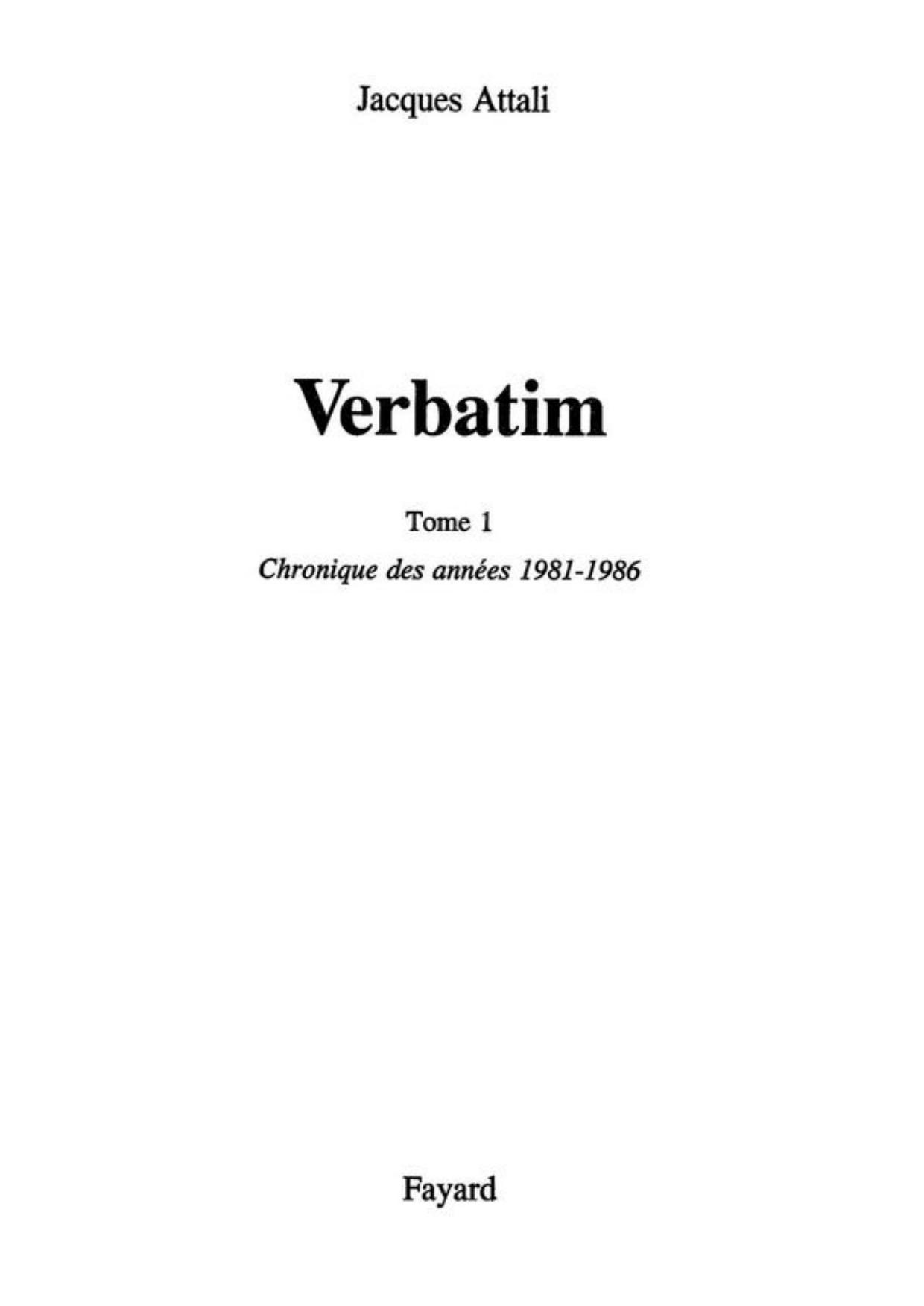 Verbatim I