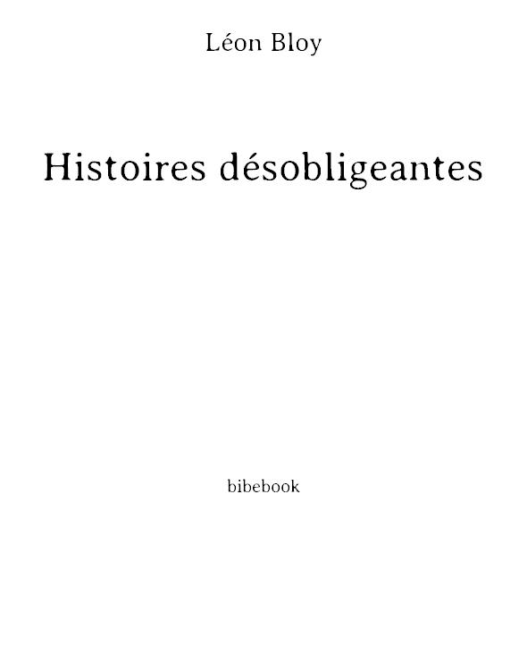 Histoires désobligeantes
