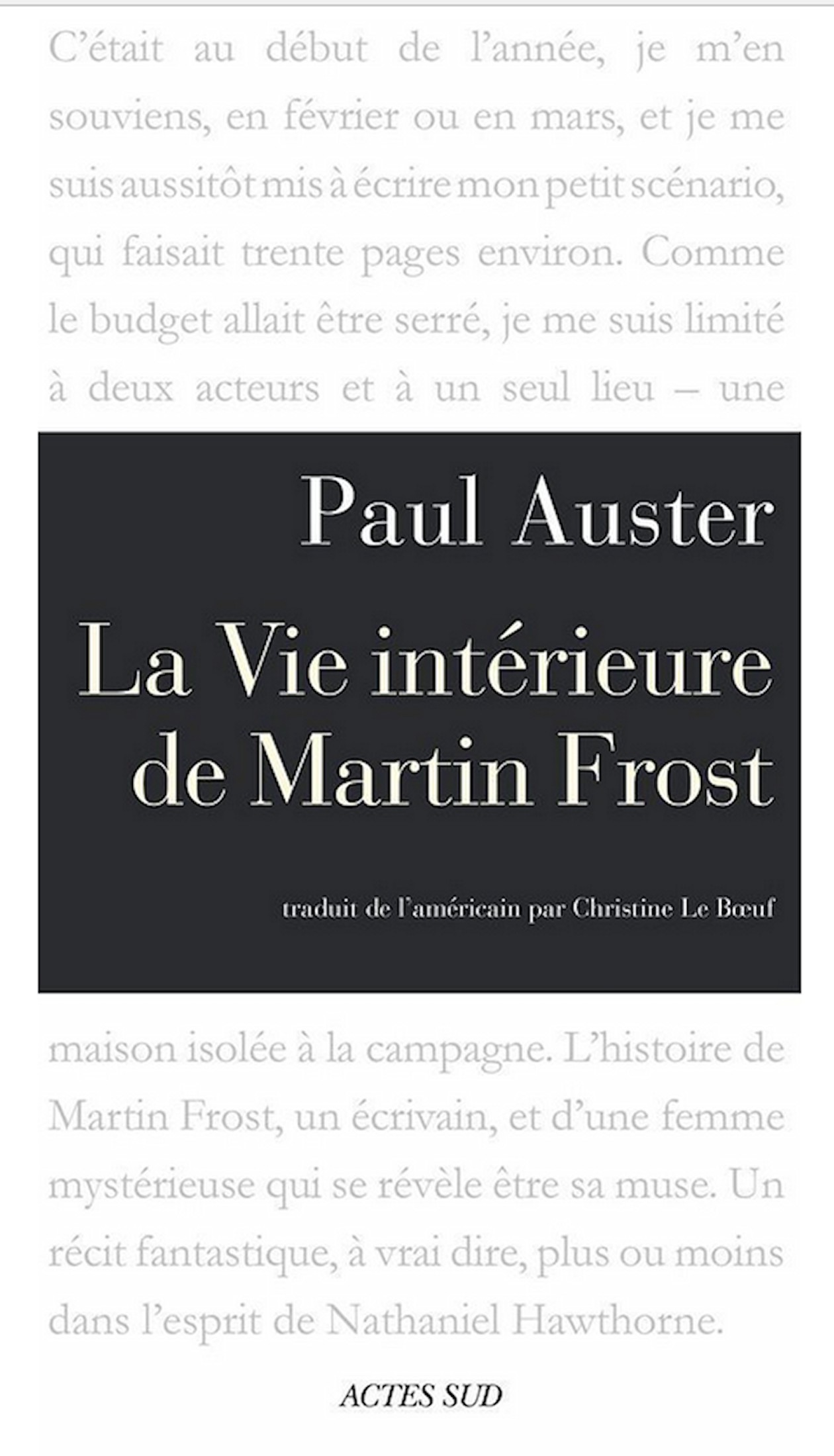 La Vie intérieure de Martin Frost